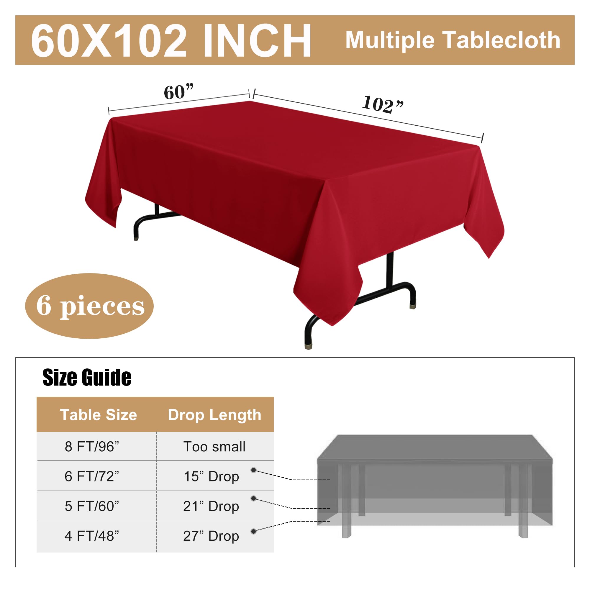 Sancua red tablecloth ideal for outdoor camping or weddings