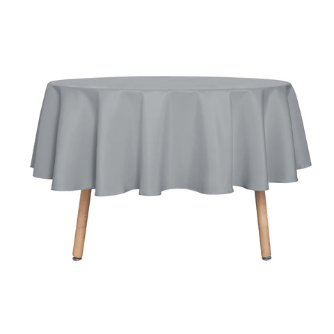 Sancua round tablecloth 60in silver grey on table adds elegant protection