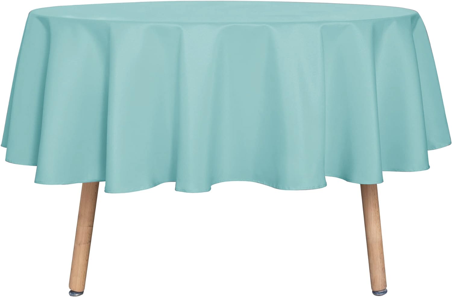 Sancua 60 inch turquoise round tablecloth provides water resistant protection