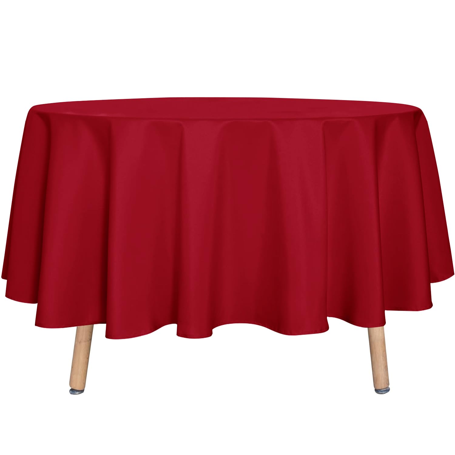 Sancua round tablecloth 90-inch red drape for gatherings and celebrations