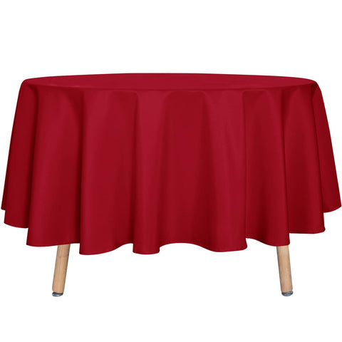 Sancua round tablecloth 90-inch red drape for gatherings and celebrations