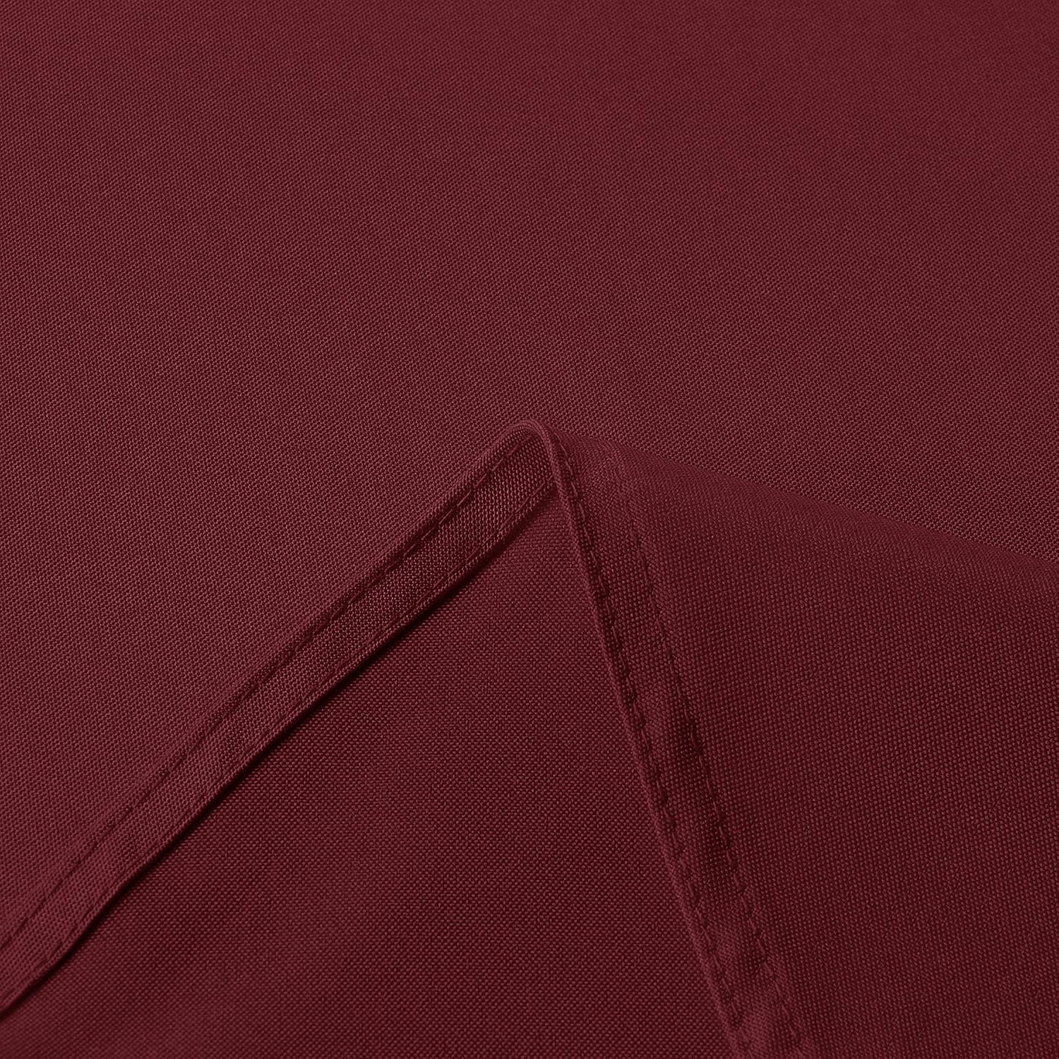 Sancua burgundy round tablecloth made from durable polyester.