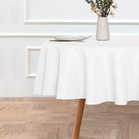 Sancua round tablecloth closeup fabric detail showcases durable polyester.