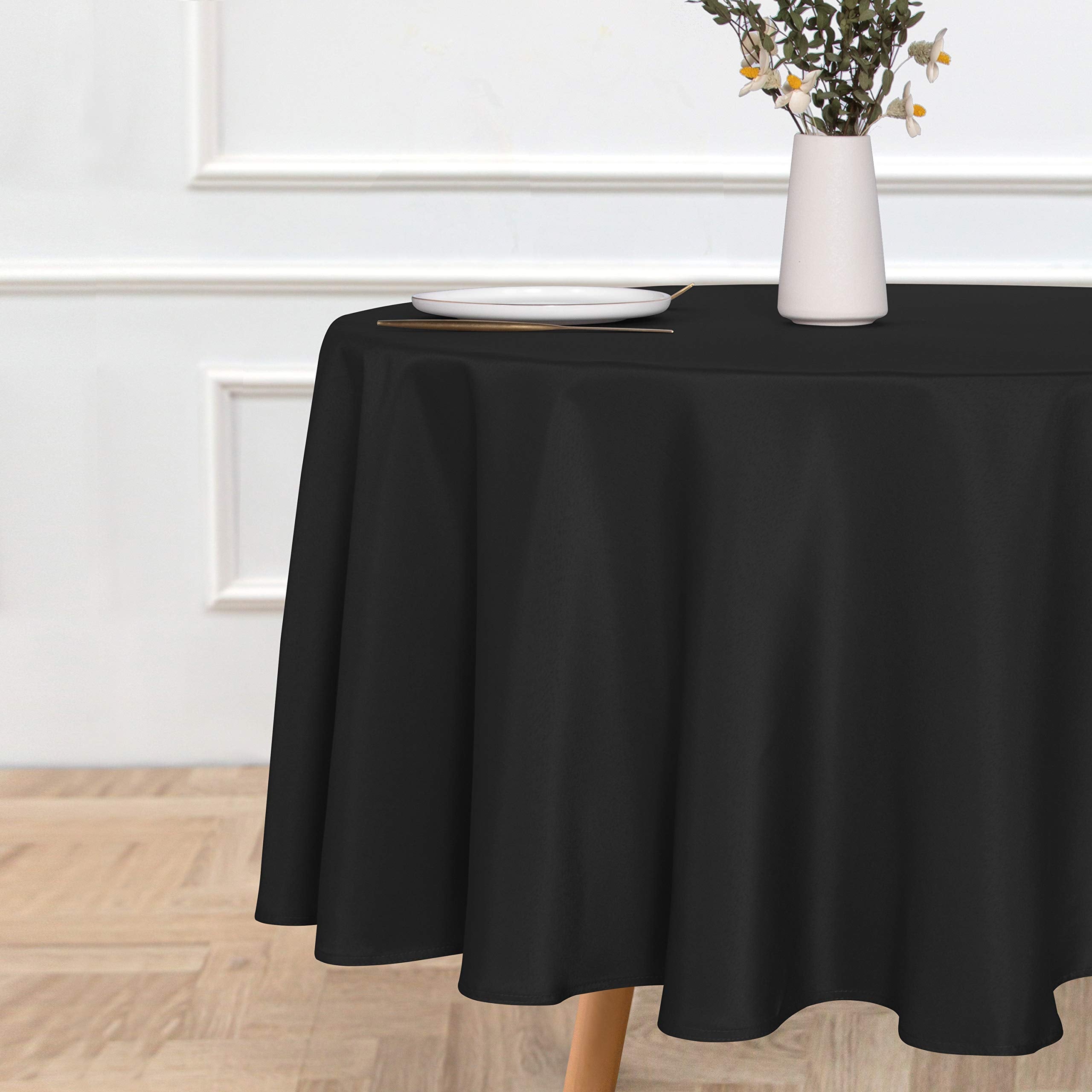 Sancua round tablecloth setup dining creates inviting ambiance while protecting surfaces.