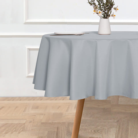Sancua round tablecloth water-resistant finish on table for spill protection
