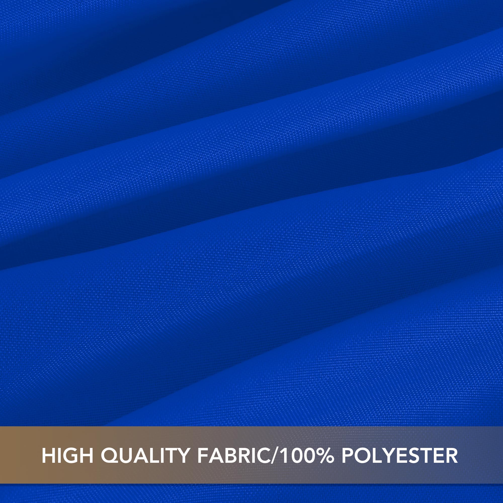 60x120 inch Sancua Royal Blue tablecloth on a dining setup