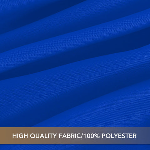 60x120 inch Sancua Royal Blue tablecloth on a dining setup