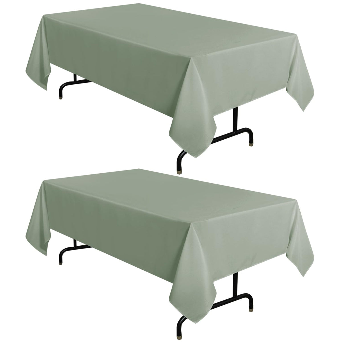 Sancua sage green tablecloth on 60x102 inch rectangular table for elegant dining