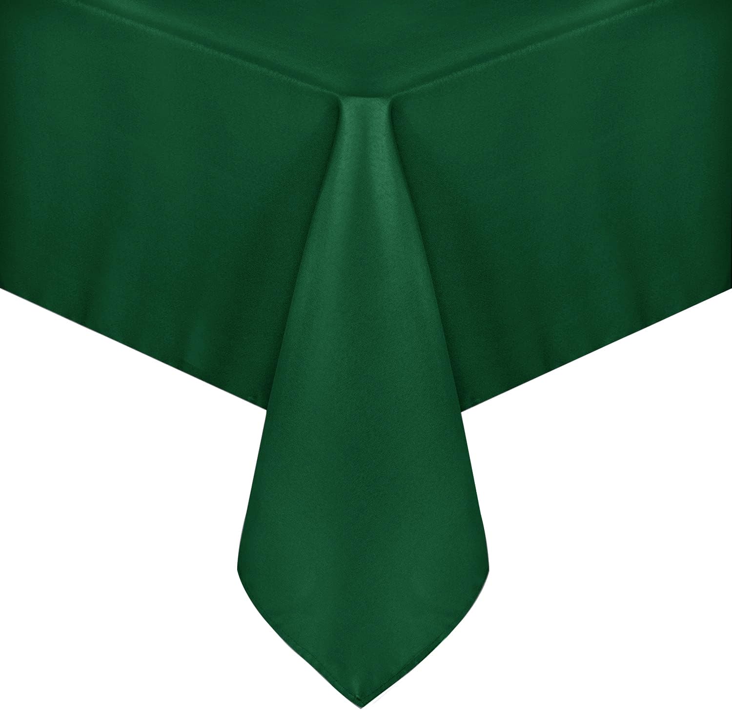Sancua square tablecloth 54x54 inches in hunter green on a dining table showing protection and decoration