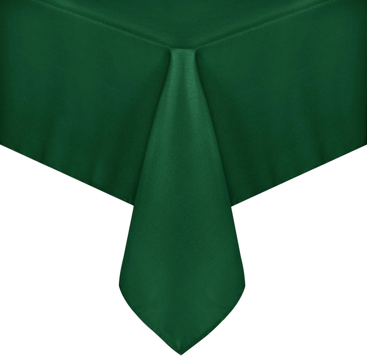 Sancua square tablecloth 54x54 inches in hunter green on a dining table showing protection and decoration
