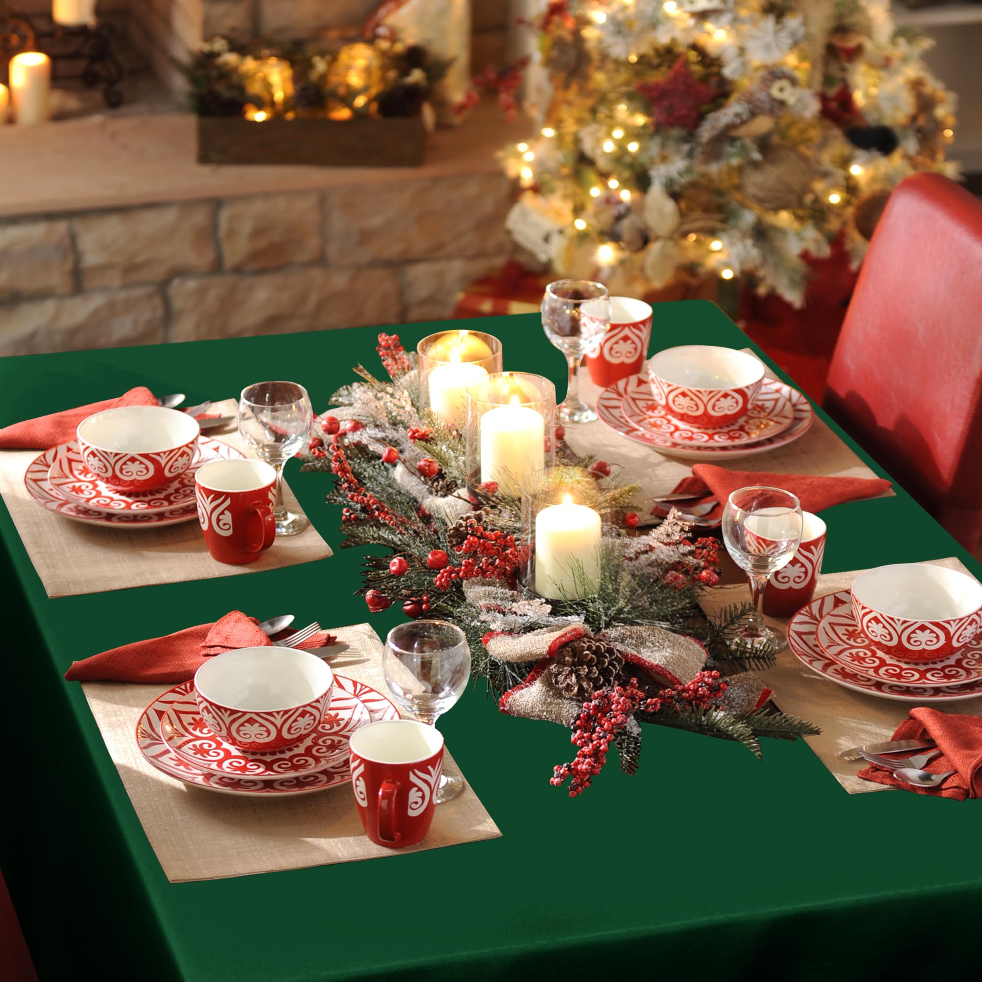 Sancua tablecloth placed on a dining buffet setup for events