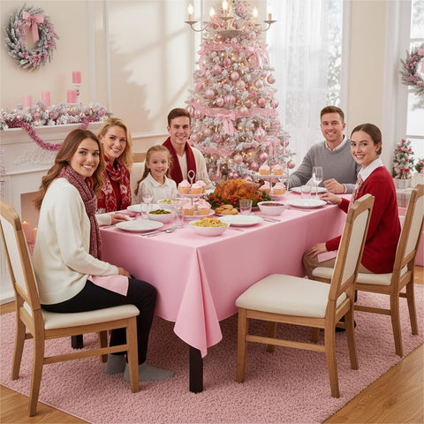 Sancua stain-resistant tablecloth keeps surfaces clean during meals.