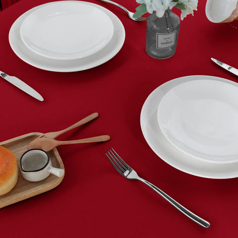 Sancua tablecloth 60inch red promotes quick cleanup after meals.