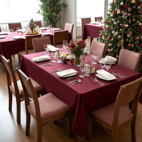 Sancua 8-pack tablecloth bundle ready for event setup.