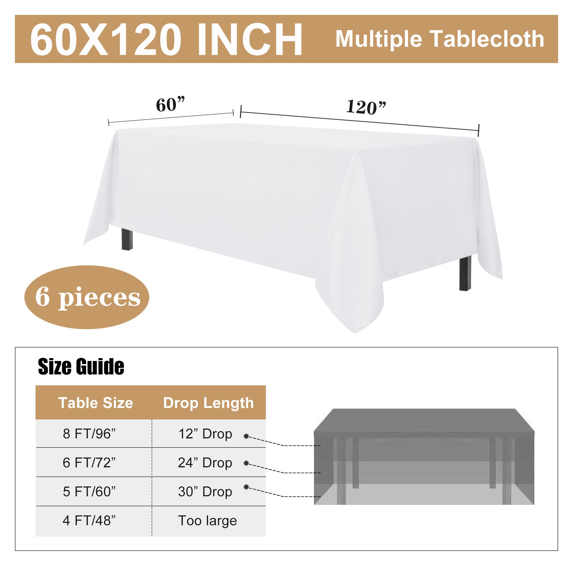 Sancua easy-care washable tablecloths simplify post-event cleanup.