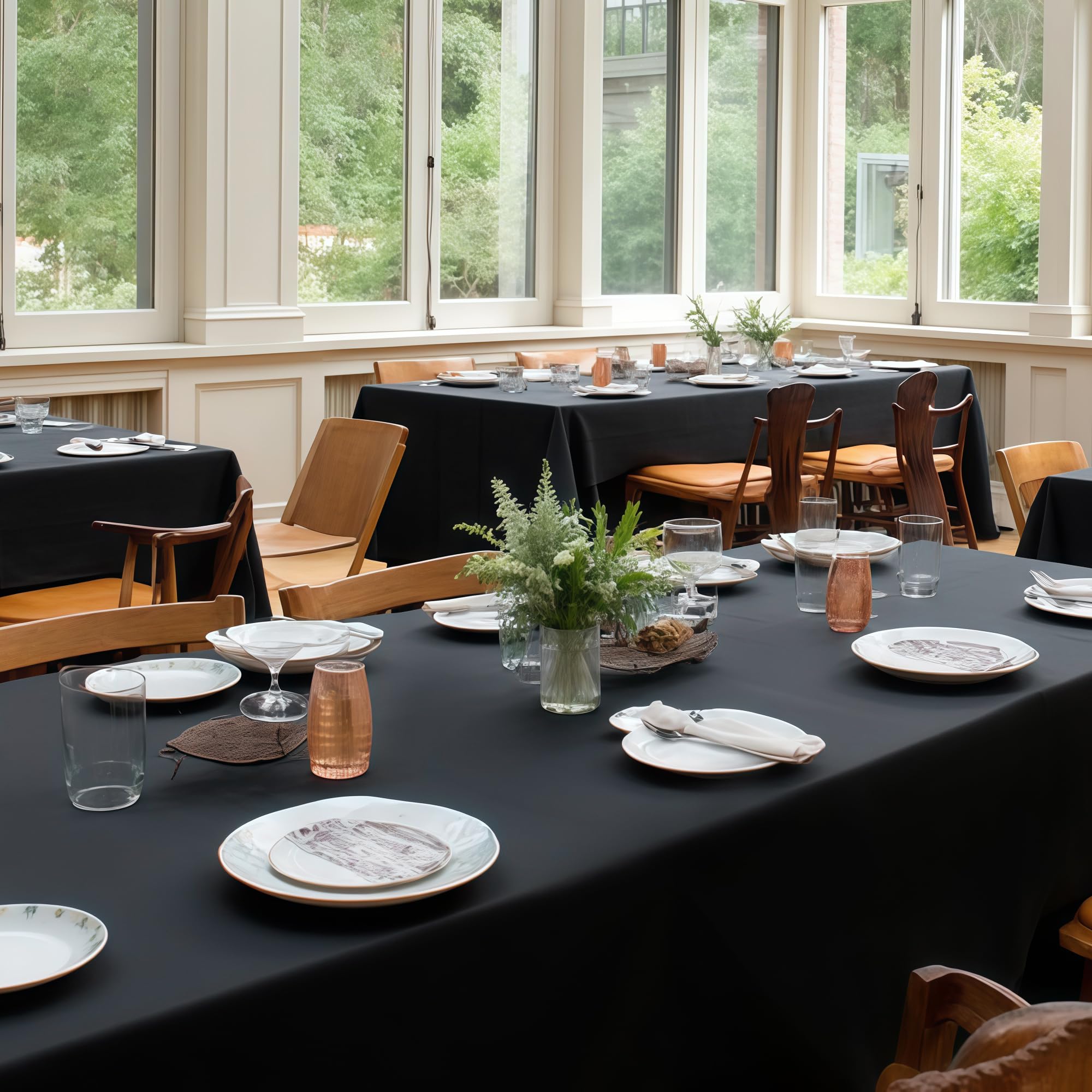 Sancua platinum 54x108 tablecloth blends with modern decor and easy care.