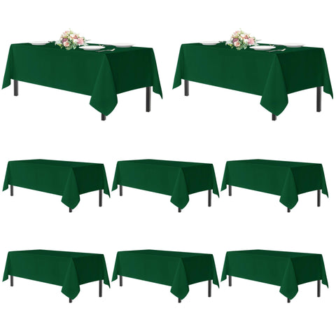 Sancua tablecloth rectangle 54x108 on table in hunter green for elegant gatherings.