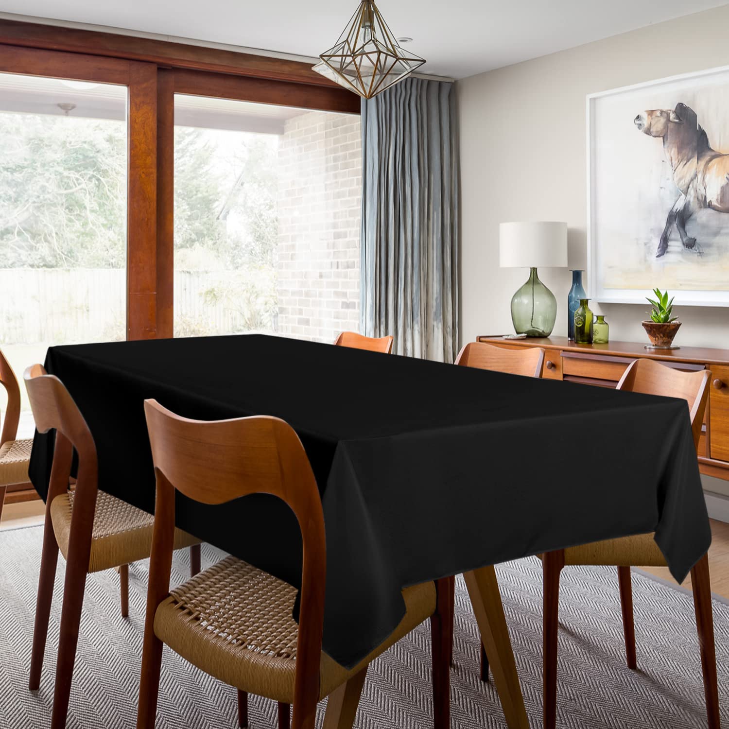 Sancua tablecloth stain resistance showcased on a protected surface