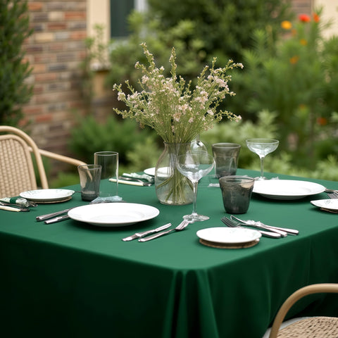 Sancua tablecloth with stain-resistant finish keeps surfaces clean.