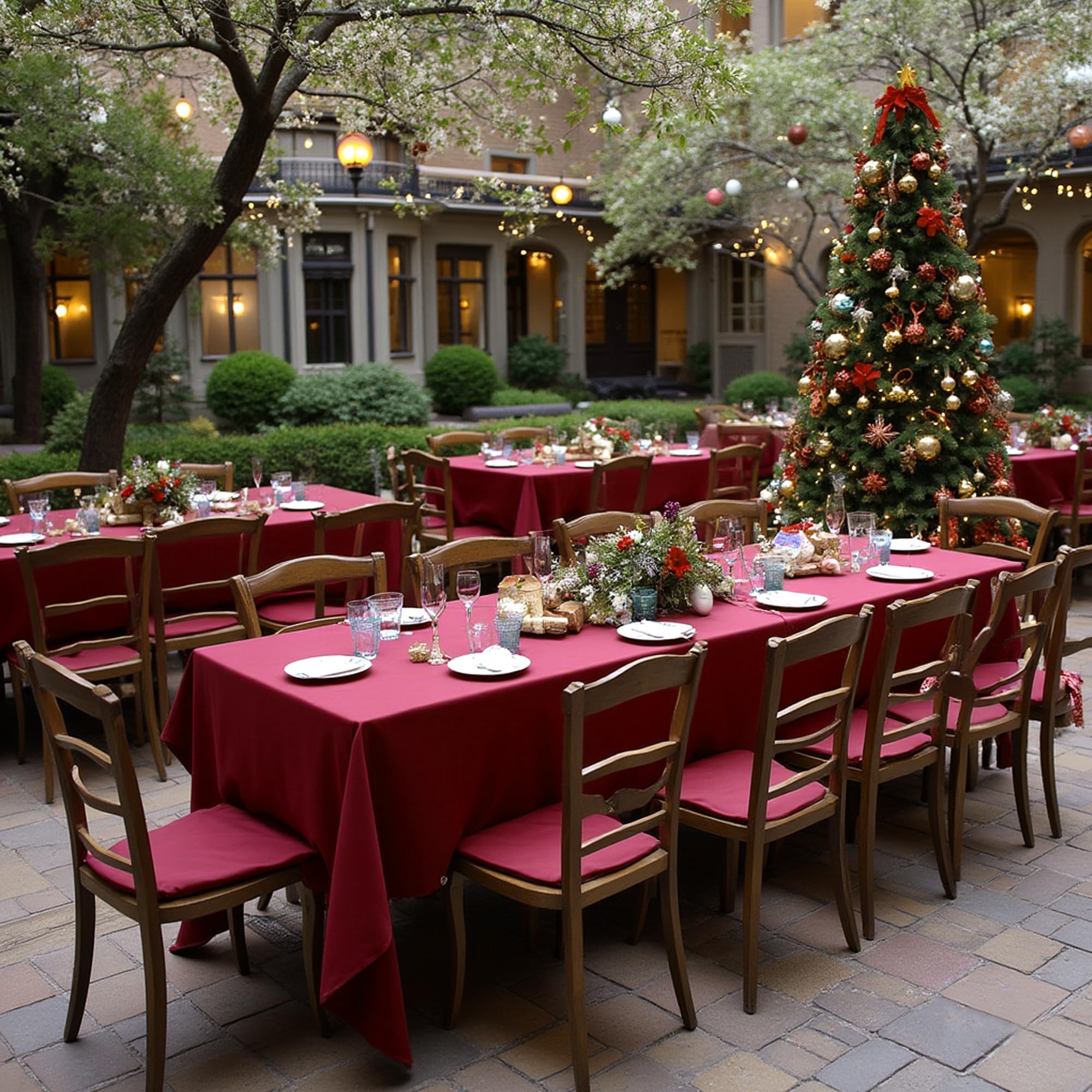 Sancua tablecloth with wrinkle-free finish stays crisp after ironing.