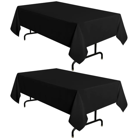 Sancua two-pack black tablecloth on a dining table for gatherings