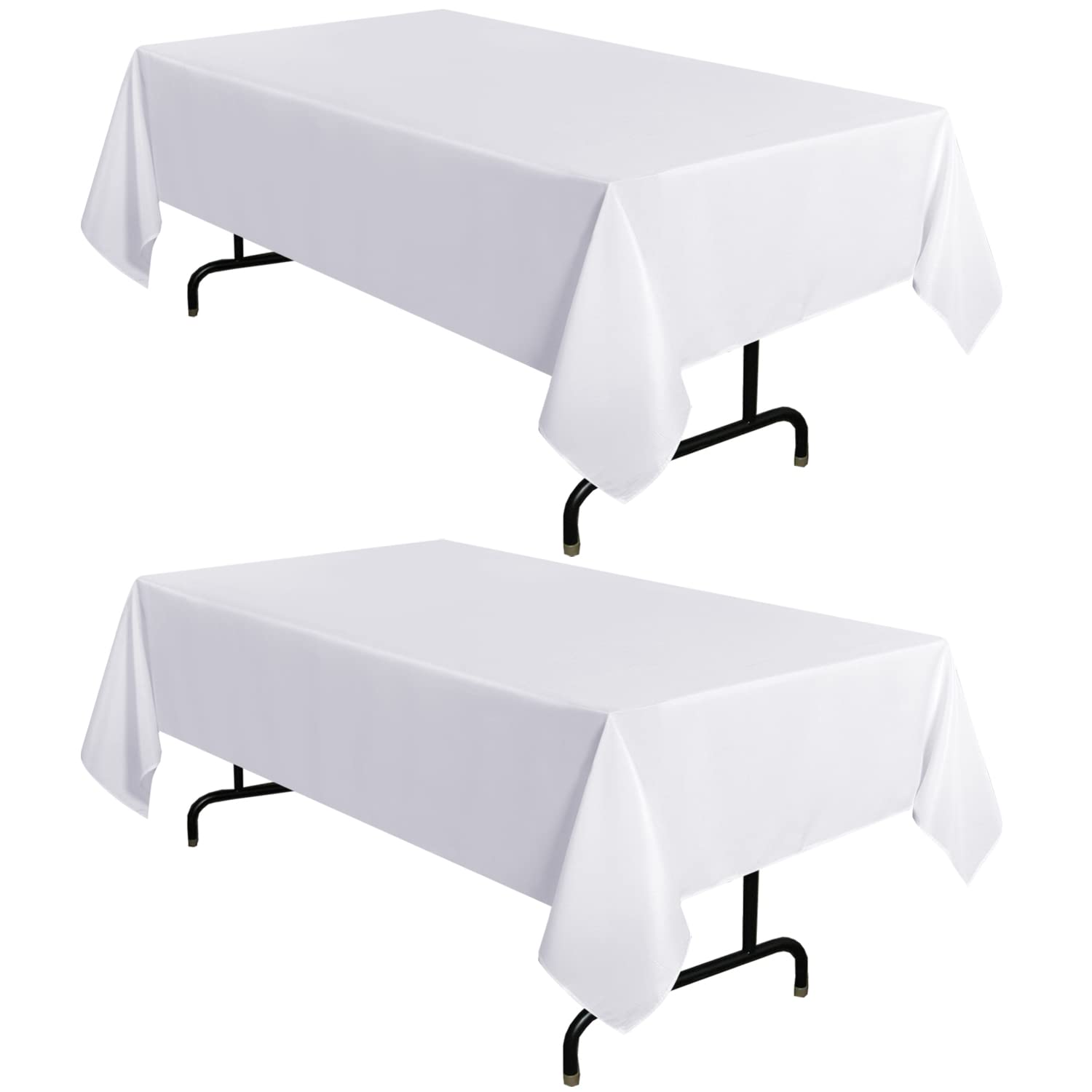 Sancua two-pack white tablecloth 60x120 ready for elegant dining setups.