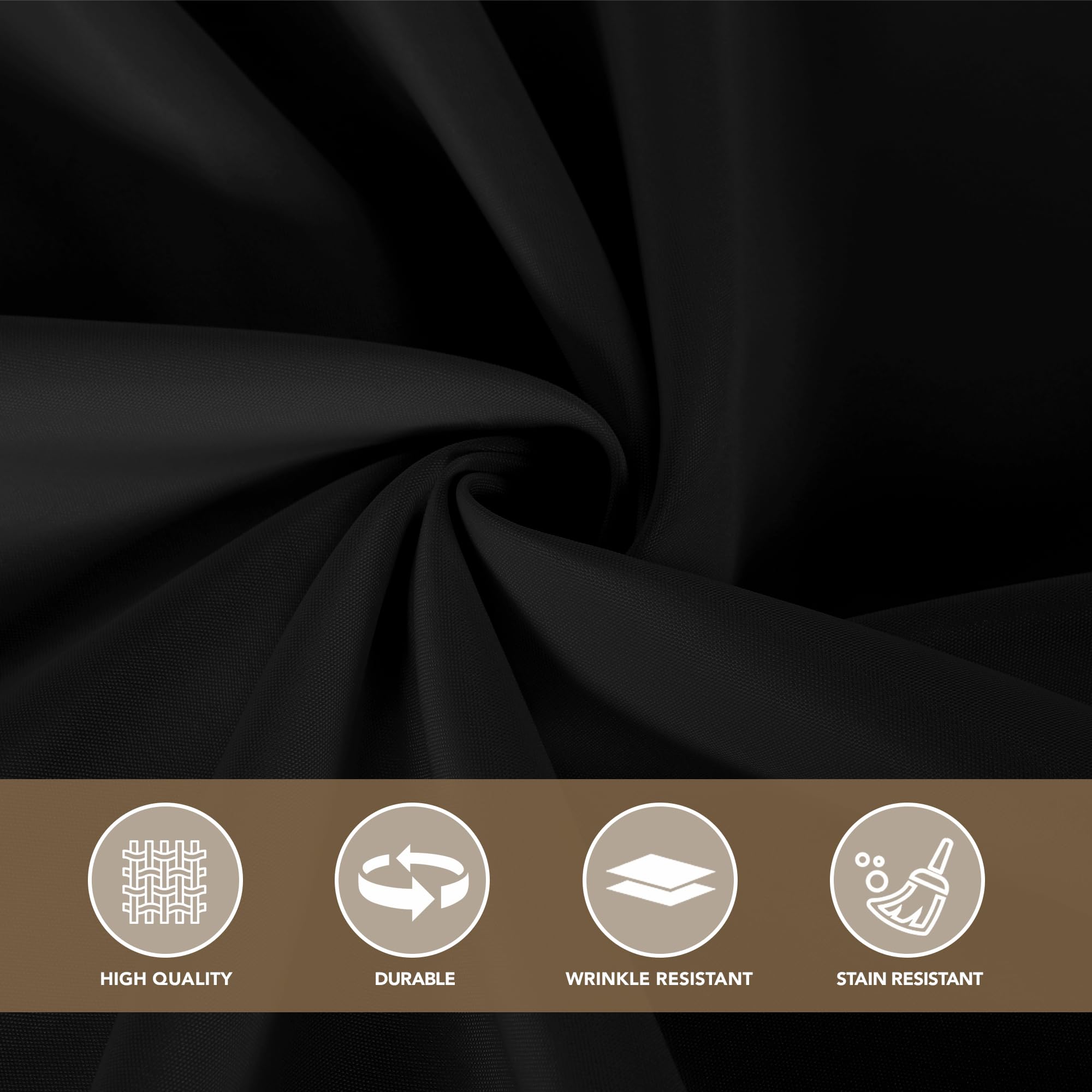 Sancua washable round tablecloth in black offers quick cleanup between courses