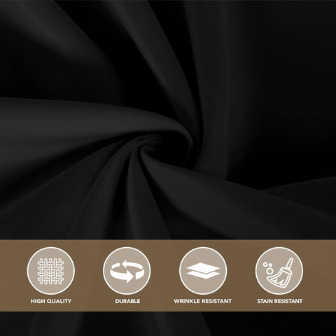 Sancua washable round tablecloth in black offers quick cleanup between courses