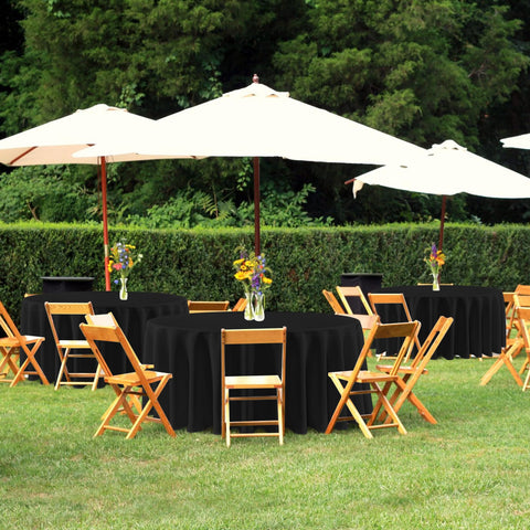 Sancua wedding round tablecloth in black creates a timeless backdrop for guests