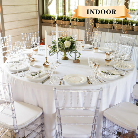 Sancua white round tablecloth on dining setup enhances meals and events