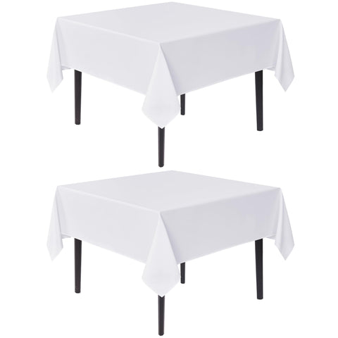 Sancua white square tablecloth 60x60 inch, ideal for family dinners.