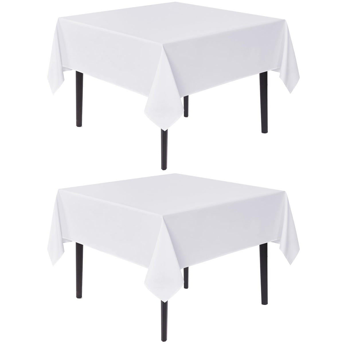 Sancua white square tablecloth 70x70 folded for quick setup outdoors.
