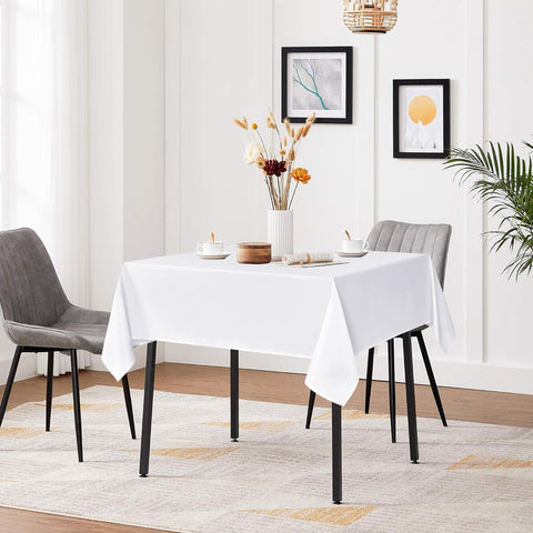 Sancua White Square Tablecloth hemmed edges for a neat, durable finish.