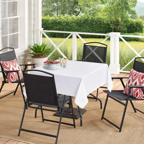 Sancua White Square Tablecloth seamless design enhances elegant table settings.