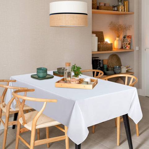 Sancua white tablecloth 60x102 for six-foot tables in a convenient six-pack.