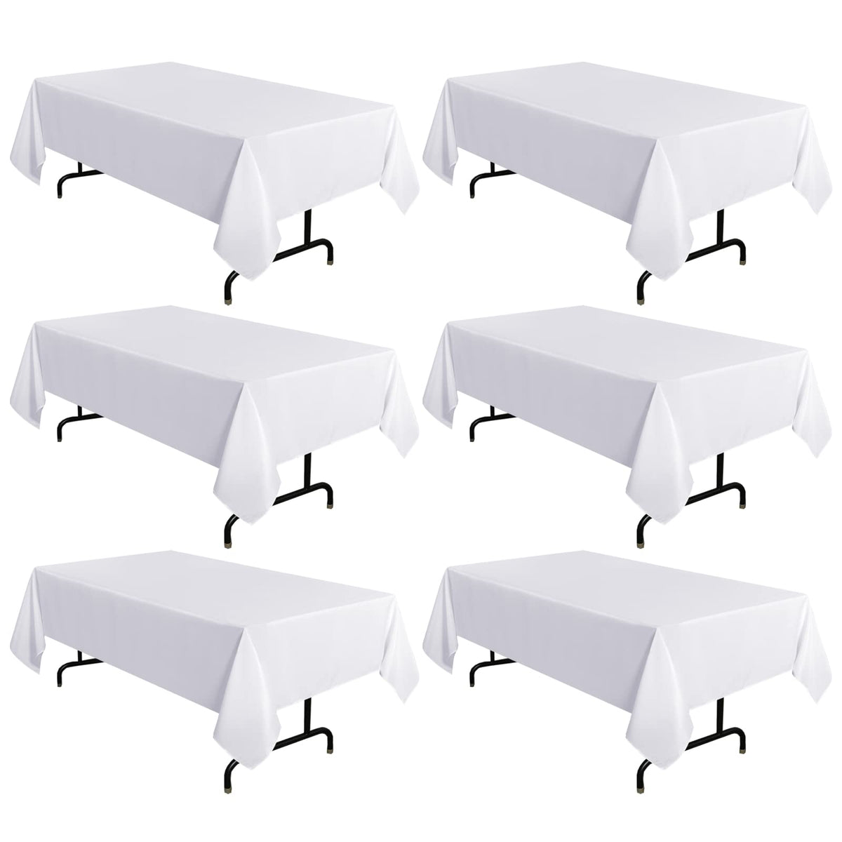 Sancua white tablecloth 60x120 on an 8ft table for a clean dining setup.