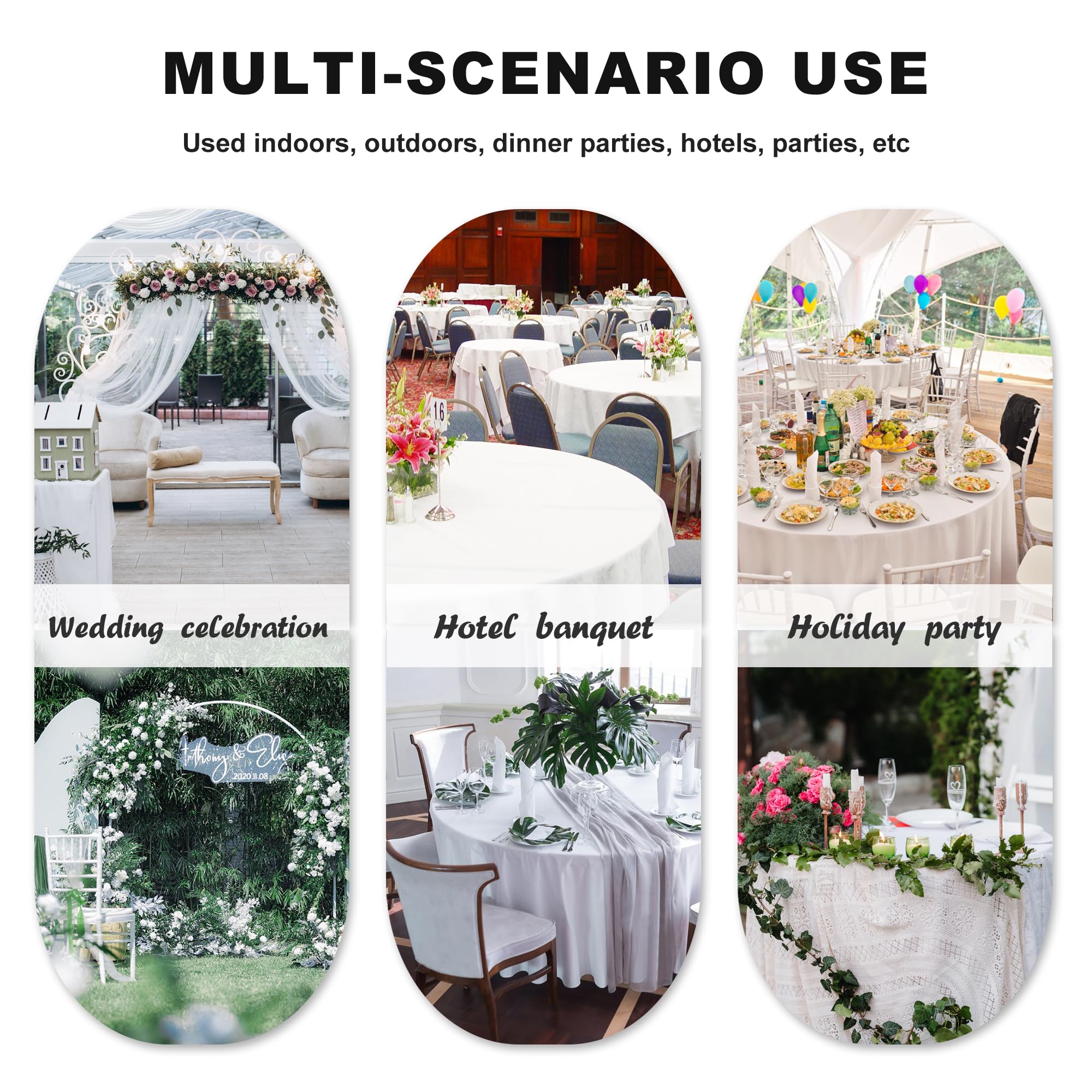 Wrinkle-free look after ironing on Sancua round tablecloth for a neat finish.