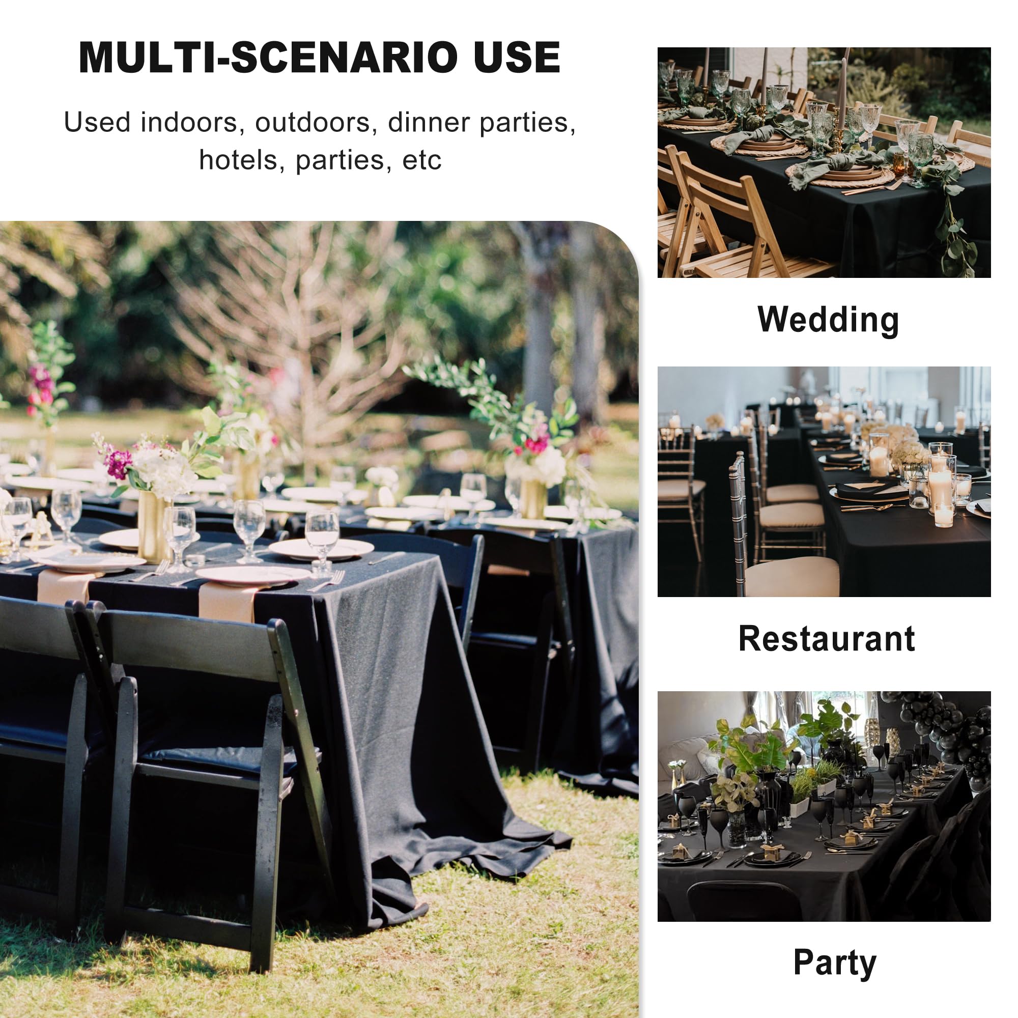Sancua wrinkle-free polyester tablecloth keeps edges neat during events