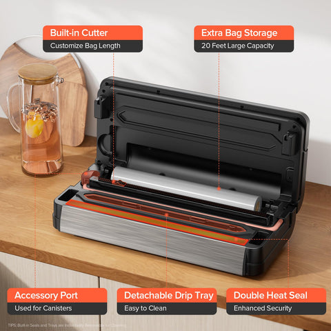 Sandifeng 95kPa vacuum sealer in automatic vac and seal mode for quick prep