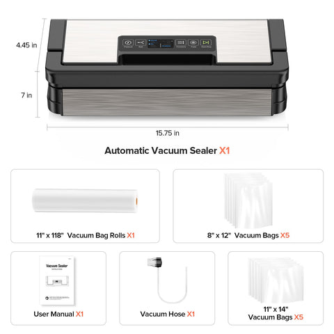 Sandifeng 95kPa vacuum sealer in use on the kitchen counter with seals