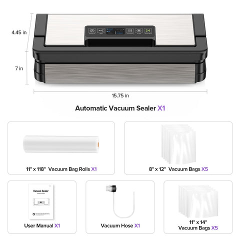 Sandifeng vacuum sealer package with all included accessories and manuals