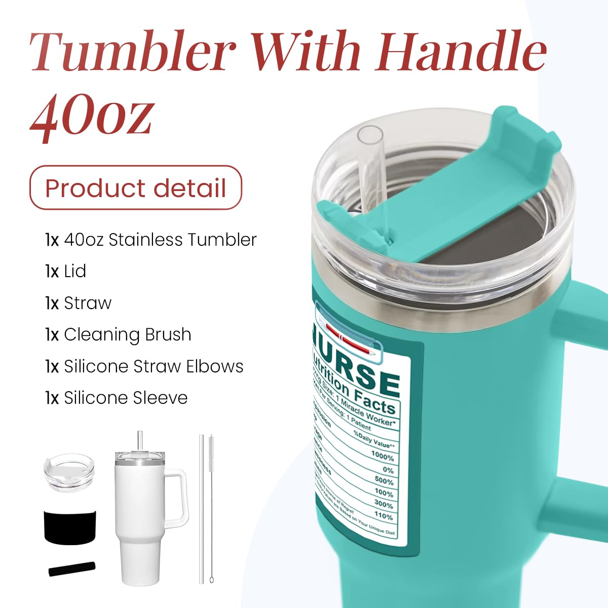 SANDJEST 40oz insulated stainless steel tumbler keeps drinks hot or cold longer