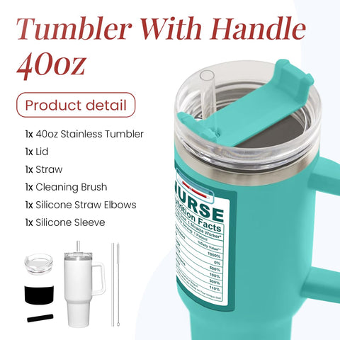 SANDJEST 40oz insulated stainless steel tumbler keeps drinks hot or cold longer