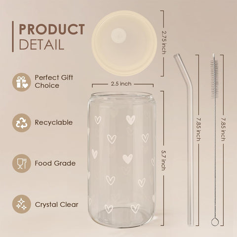 SANDJEST acrylic lid and glass straw included for easy cleaning and use.