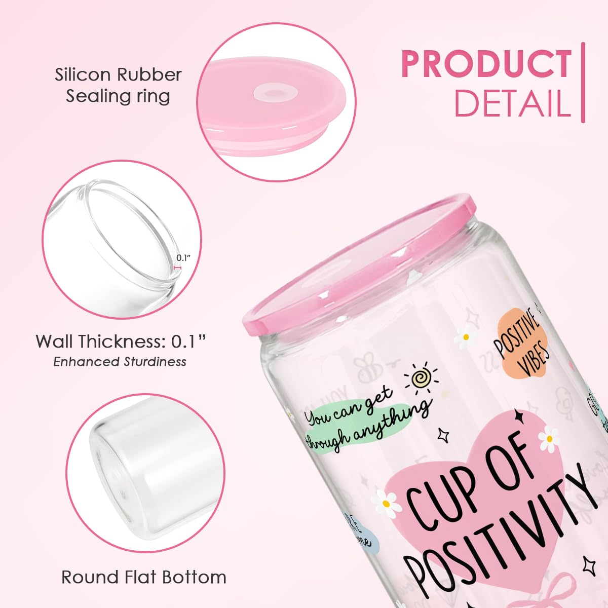 SANDJEST reusable glass bottle with lid and straw supports sustainable daily hydration