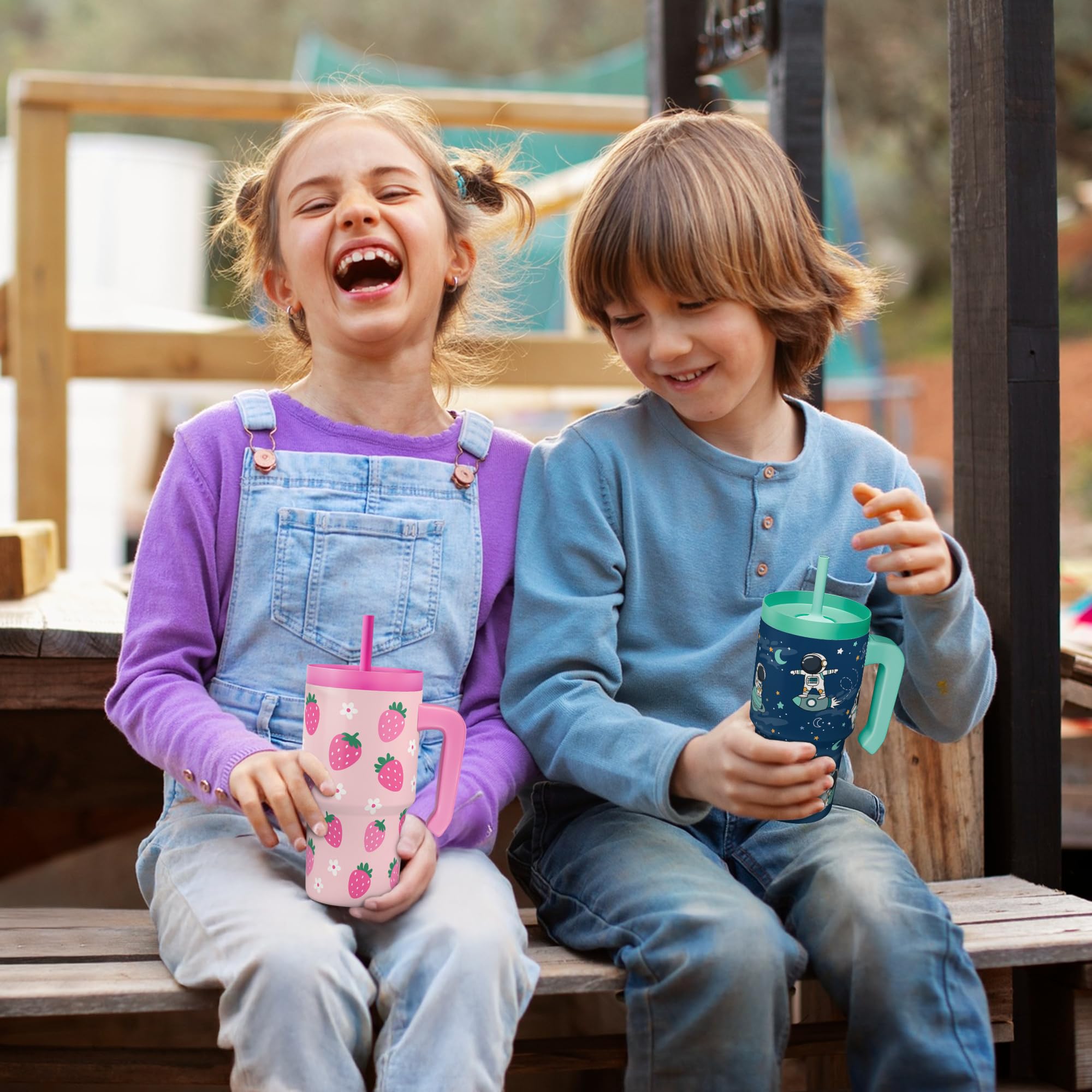 SANDJEST Astronaut Tumbler is lightweight and compact for small hands.