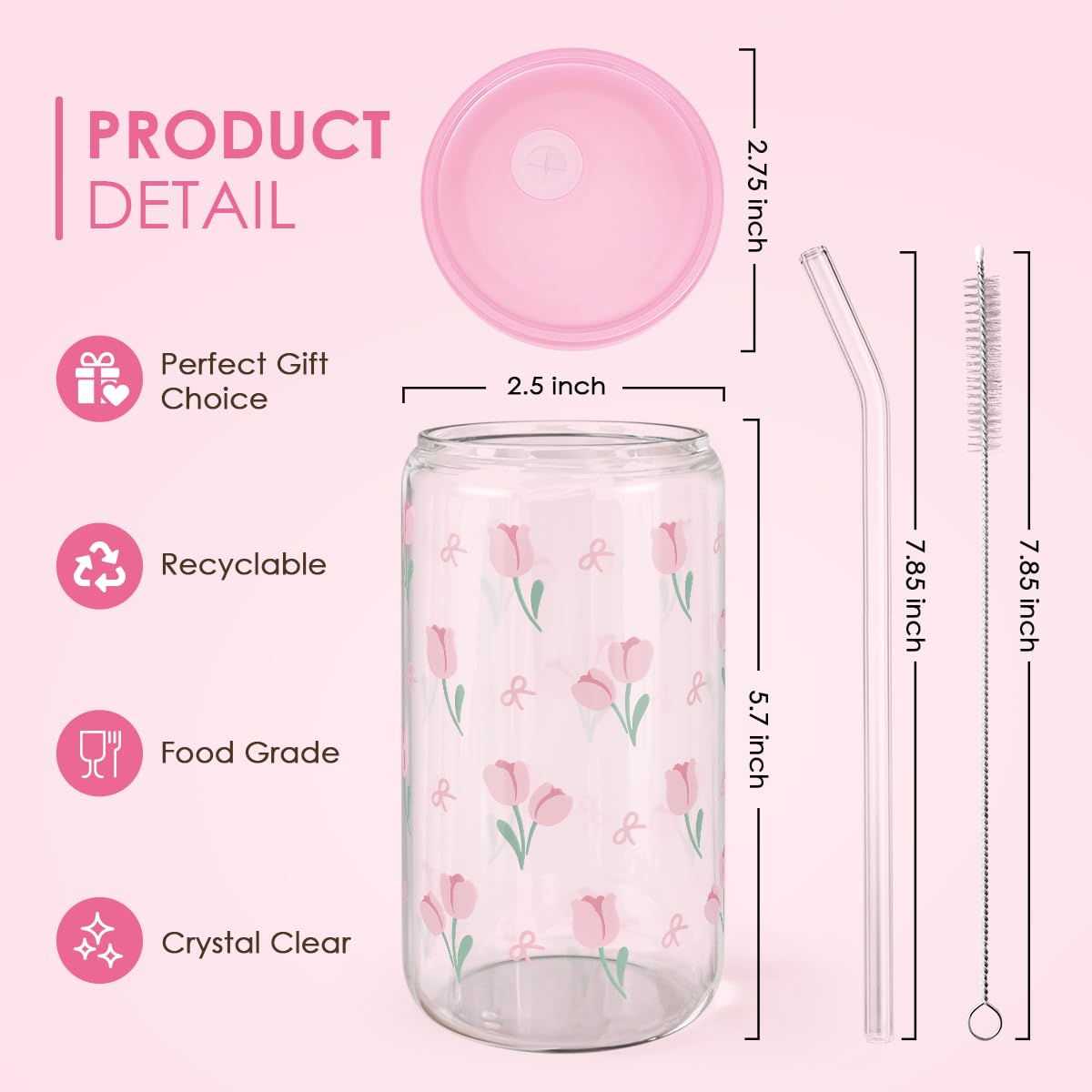 SANDJEST bamboo lid and glass straw keep beverages secure and reusable.