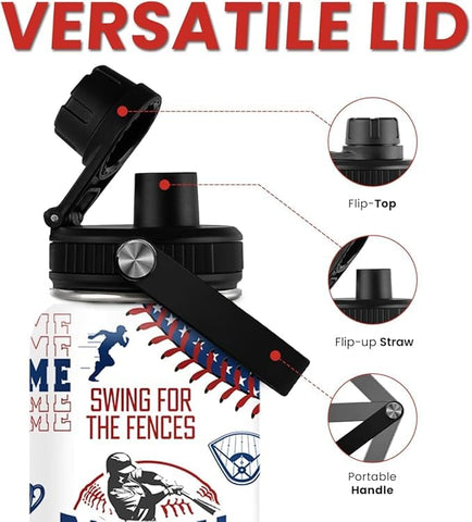 SANDJEST baseball-fan design bottle showcases team-spirited styling for fans.