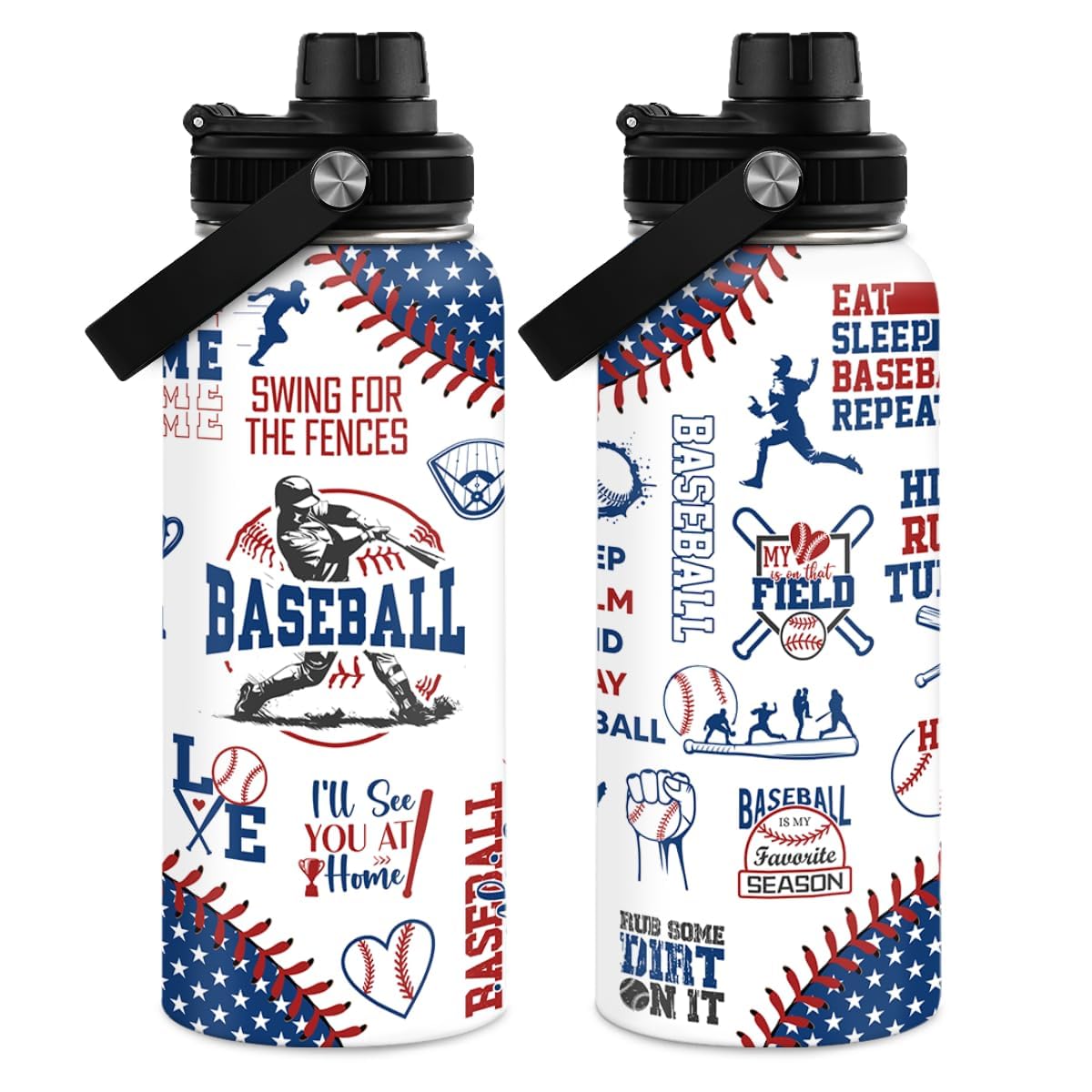 SANDJEST baseball water bottle 32oz with sport-ready design for on-the-go hydration.