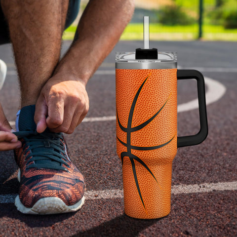 SANDJEST tumbler with hand wash care guidance for longevity.